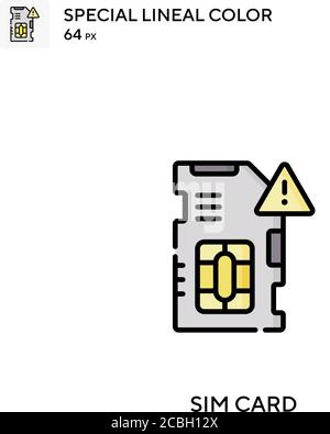 Sim card special lineal color vector icon. Sim card icons for your business project Stock Vector