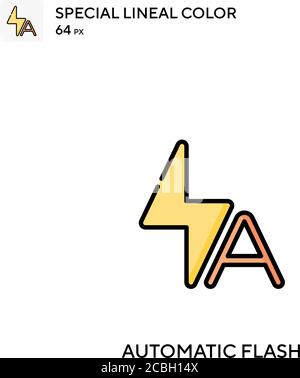 Automatic flash special lineal color vector icon. Automatic flash icons for your business project Stock Vector