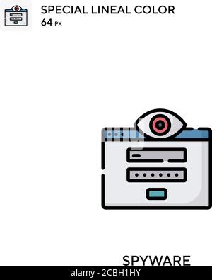Spyware special lineal color vector icon. Spyware icons for your business project Stock Vector