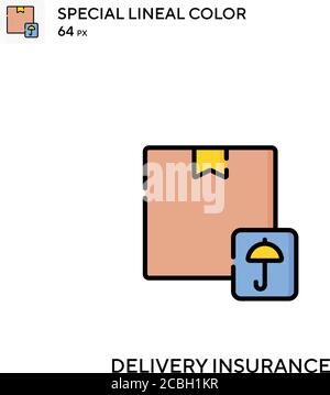 Delivery insurance special lineal color vector icon. Delivery insurance icons for your business project Stock Vector