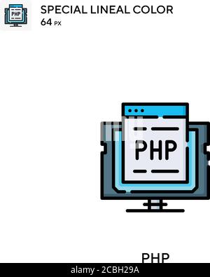 Php special lineal color vector icon. Php icons for your business project Stock Vector