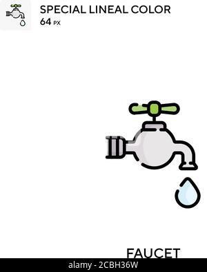 Faucet special lineal color vector icon. Faucet icons for your business project Stock Vector