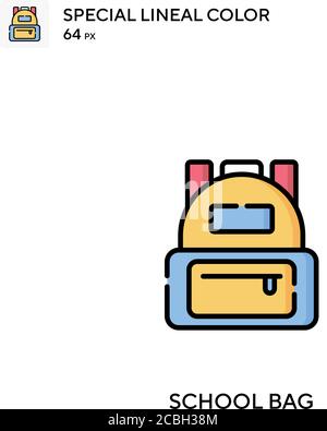 School bag special lineal color vector icon. School bag icons for your business project Stock Vector