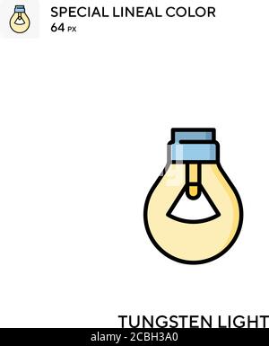 Tungsten light special lineal color vector icon. Tungsten light icons for your business project Stock Vector