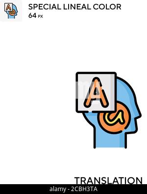 Translation special lineal color vector icon. Translation icons for your business project Stock Vector