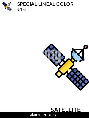 Satellite special lineal color vector icon. Satellite icons for your business project Stock Vector