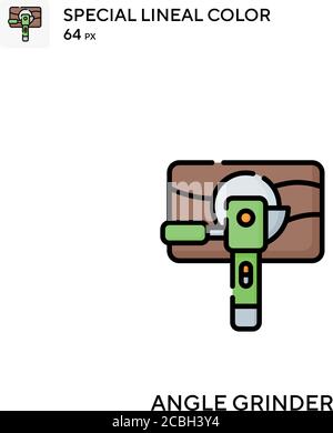 Angle grinder special lineal color vector icon. Angle grinder icons for your business project Stock Vector