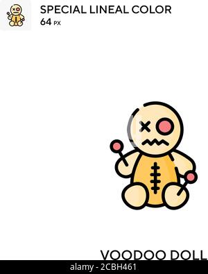 Voodoo doll special lineal color vector icon. Voodoo doll icons for your business project
