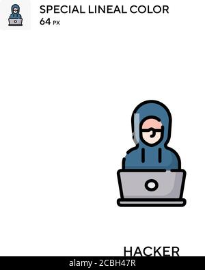 Hacker special lineal color vector icon. Hacker icons for your business project Stock Vector