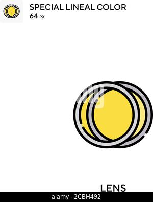 Lens special lineal color vector icon. Lens icons for your business project Stock Vector