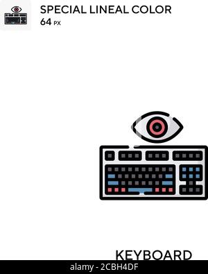 Keyboard special lineal color vector icon. Keyboard icons for your business project Stock Vector