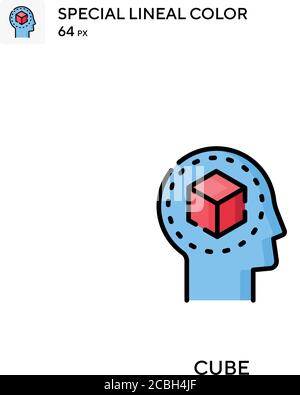 Cube special lineal color vector icon. Cube icons for your business project Stock Vector