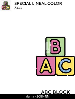 Abc block special lineal color vector icon. Abc block icons for your business project Stock Vector