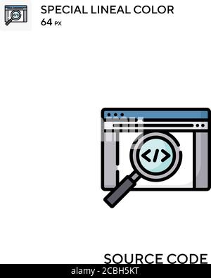 Source code special lineal color vector icon. Source code icons for your business project Stock Vector