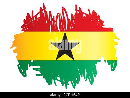 Flag of Ghana, Republic of Ghana. Template for award design, an official document with the flag of Ghana. Bright, colorful vector illustration. Stock Vector