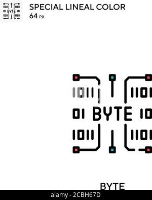 Byte special lineal color vector icon. Byte icons for your business project Stock Vector