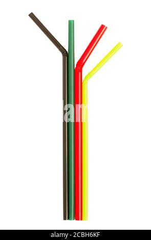 Colorful color straws isolated on white background Stock Photo