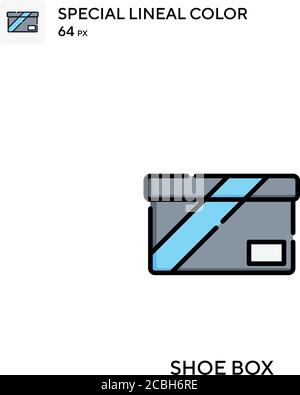 Shoe box special lineal color vector icon. Shoe box icons for your business project Stock Vector