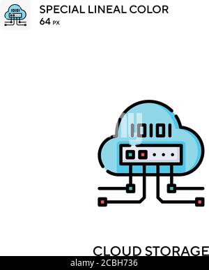 Cloud storage special lineal color vector icon. Cloud storage icons for ...