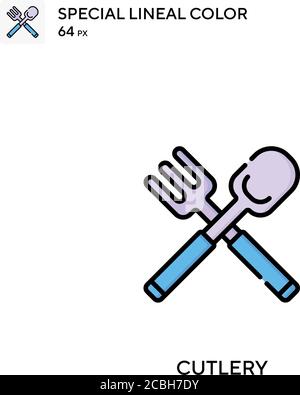 Cutlery special lineal color vector icon. Cutlery icons for your business project Stock Vector