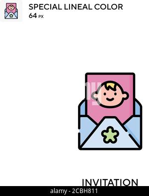 Wedding invitation Special lineal color icon. Illustration symbol ...