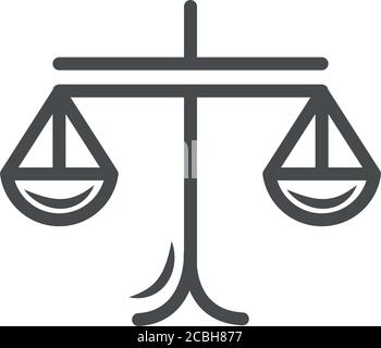 law balance over white background line style icon vector illustration Stock Vector