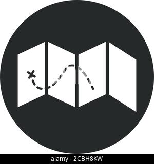 folded map tracking marker block and flat icon vector illustration Stock Vector