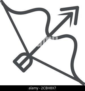 bow and arrow weapon over white background line style icon vector illustration Stock Vector