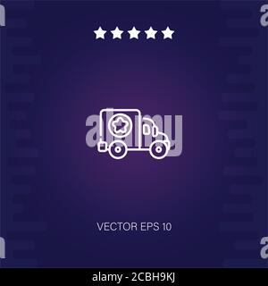 military truck vector icon modern illustration Stock Vector