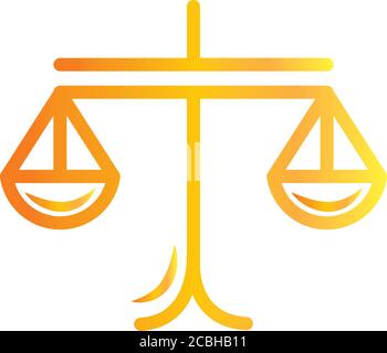 law balance over white background gradient style icon vector illustration Stock Vector