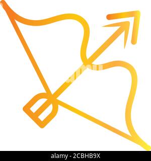 bow and arrow weapon over white background gradient style icon vector illustration Stock Vector