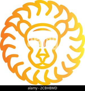 lion head animal over white background gradient style icon vector illustration Stock Vector