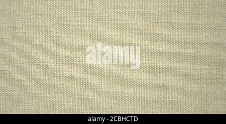A fragment of light-colored fabric with a characteristic pattern weaving into a dense mesh. Background, texture. Stock Photo
