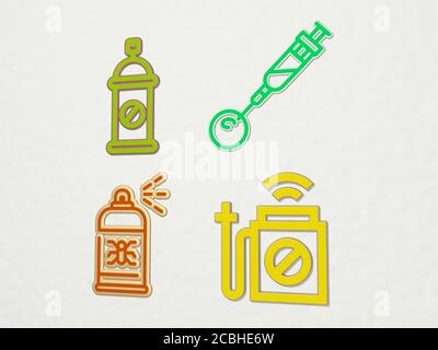 Pest and insect control icons set. Vector EPS10 illustration Stock ...