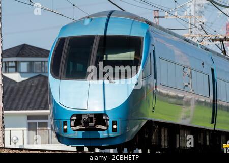 Front design of Odakyu Line Romancecar MSE, Isehara City, Kanagawa Prefecture, Japan Stock Photo