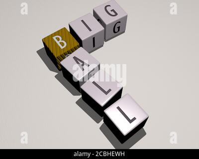 Big Bastard Crossword By Cubic Dice Letters - 3d Illustration For 