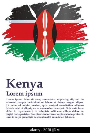 Flag of Kenya, template for the award, an official document with a flag ...