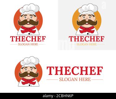 Illustration vector design of chef cartoon mascot template Stock Vector