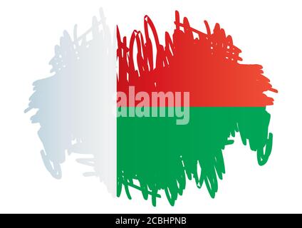 Flag of Madagascar, Republic of Madagascar. Template for award design, an official document with the flag of Madagascar. Stock Vector