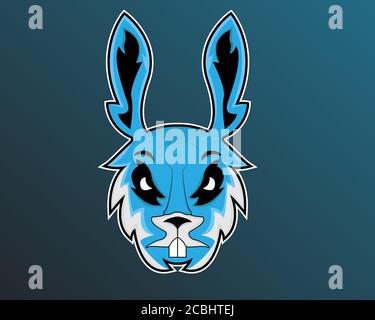 Illustration vector design of eSport logo rabbit template Stock Vector