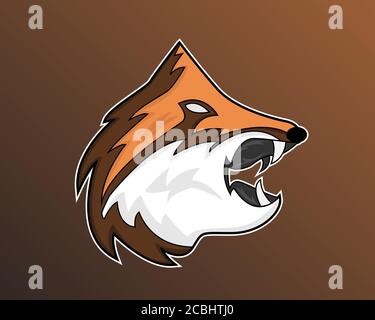 Illustration vector design of eSport logo fox template Stock Vector