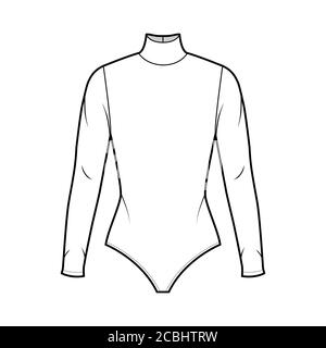 STRETCH JERSEY LONG SLEEVE TURTLENECK BODYSUIT