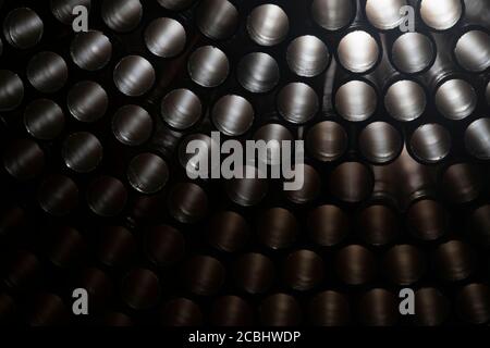 Industrial texture created using paper straws, playing with light Stock Photo