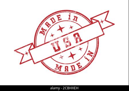 An impression of a seal with the inscription MADE in USA, isolated on a white background Stock Vector
