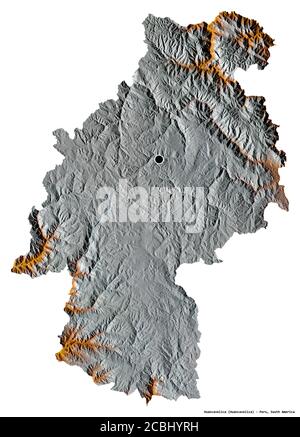 A 3D rendering of the topographic Peru map hypsometric elevation tint ...