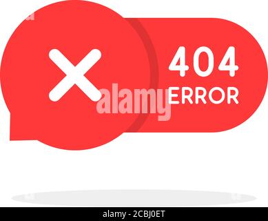 red 404 error bubble icon Stock Vector