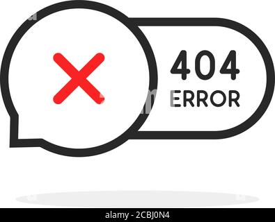 thin line 404 error bubble icon Stock Vector