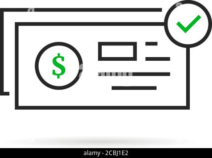 cheque fraud line icon, outline symbol, vector illustration, concept ...