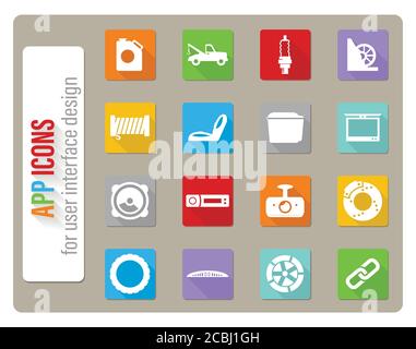 Car shop icons set Stock Vector