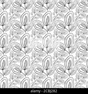 Floral pattern Black and White Stock Photos & Images - Alamy